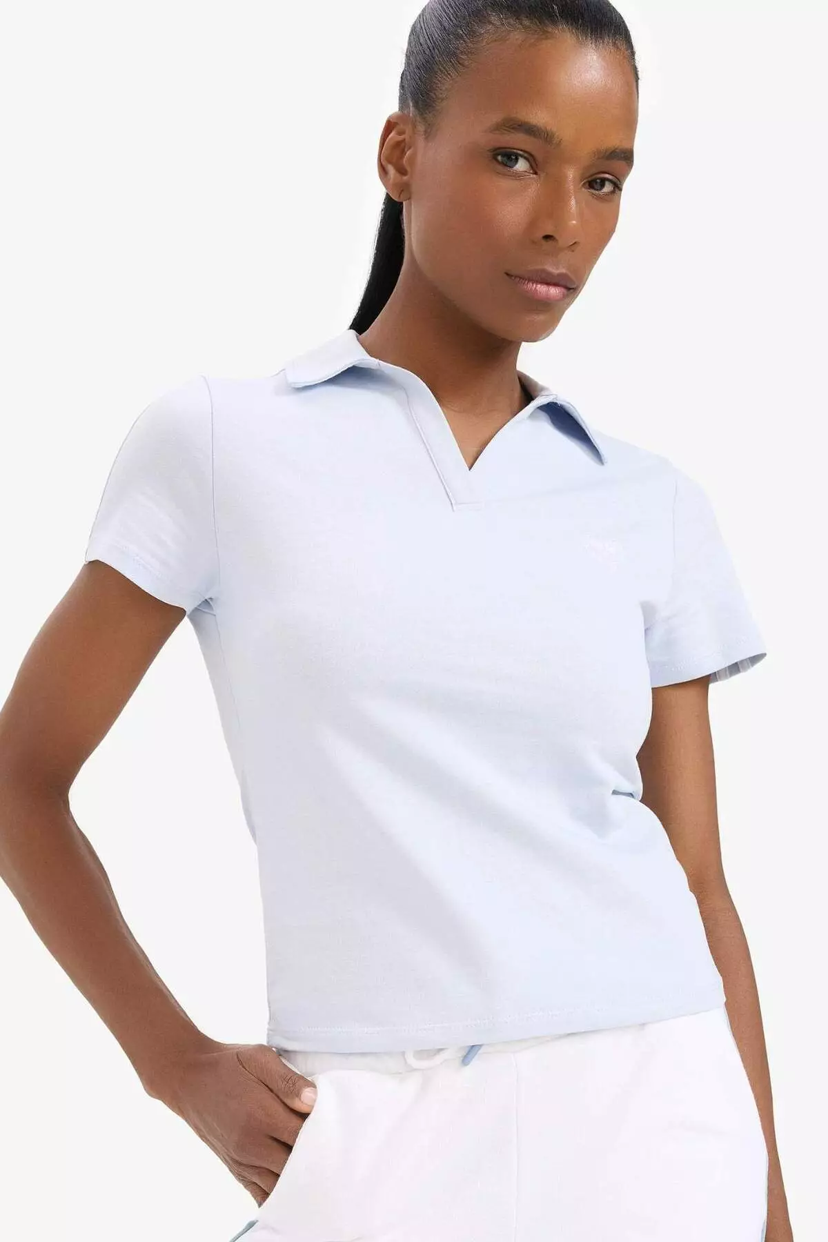 Defactofit 修身緊身中領印花運動短袖T恤 D9299Ax25Sp