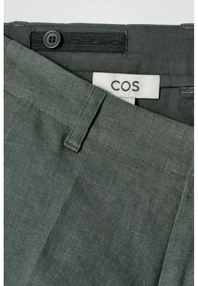 RELAXED LINEN TAPERED TROUSERS