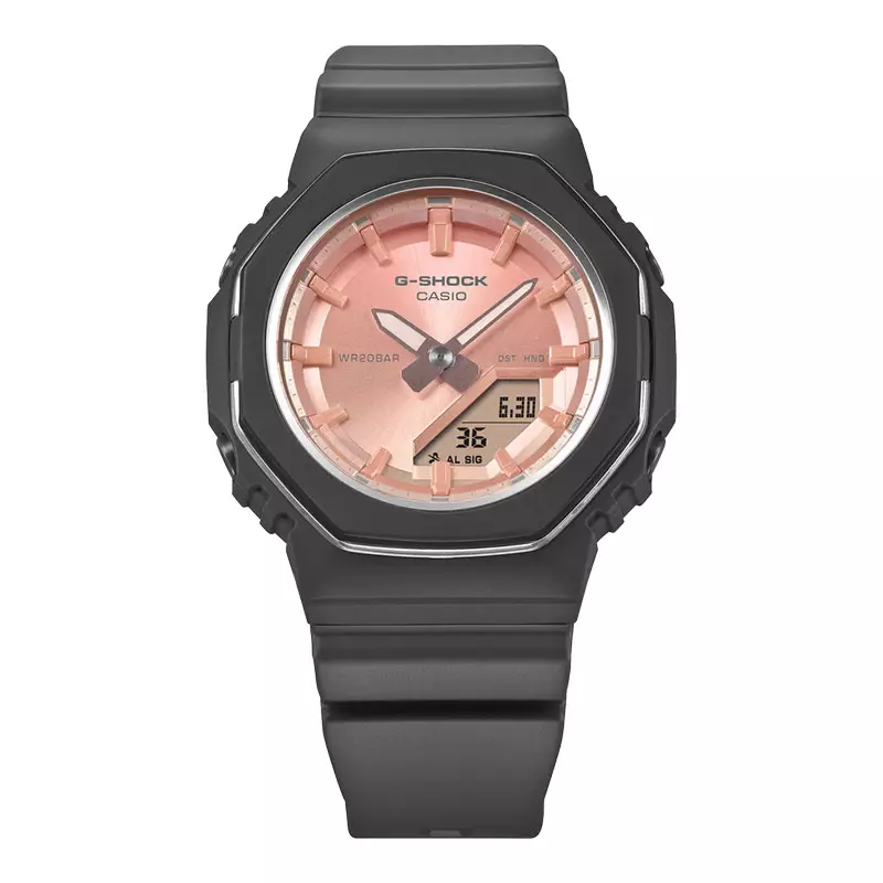 Jam Tangan Wanita Casio G-Shock GMA-P2110SC-4AJF Light Pink Rose Quartz Digital Analog Dial Black Resin Band (JDM)