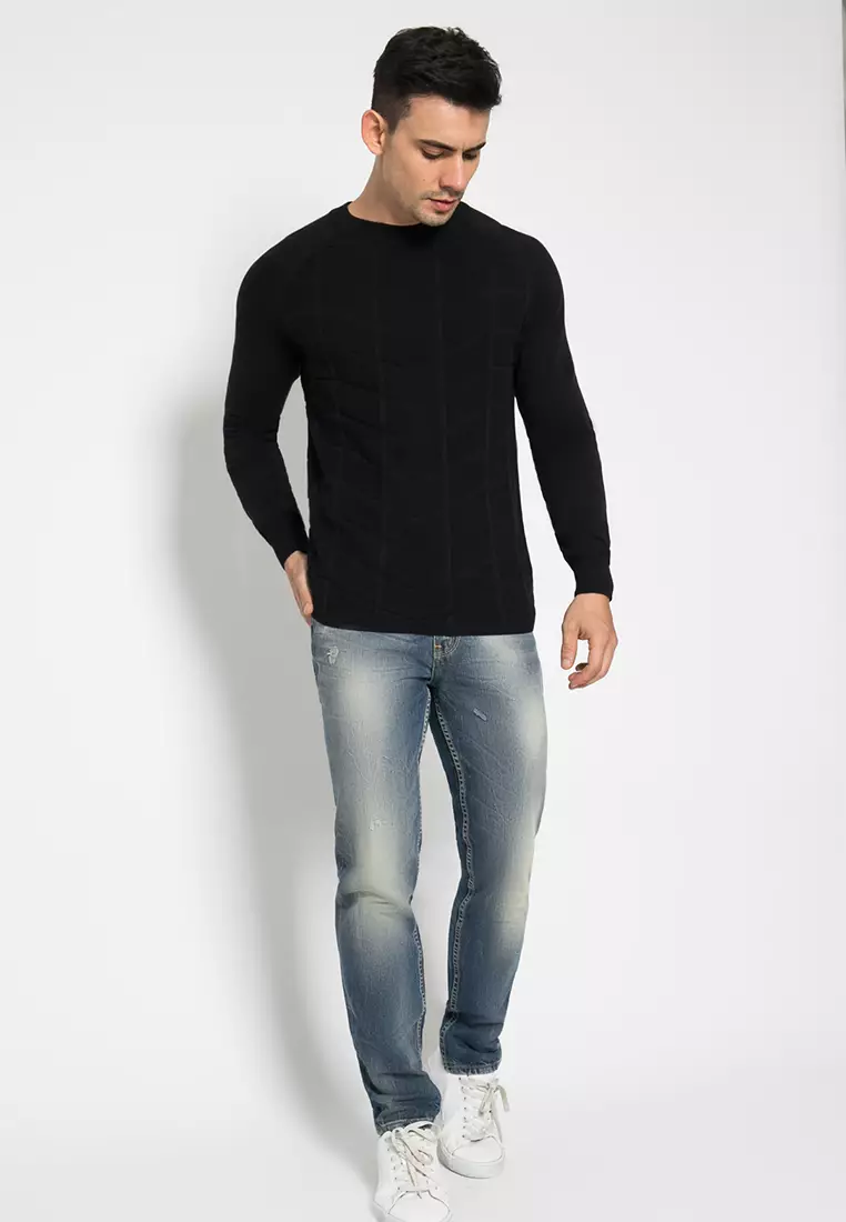 LGS - Celana Panjang Jeans Casual Pria Motif Washed - JSF.293.P008.A144.C