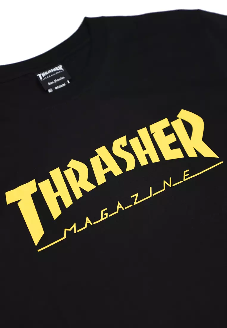 Black and online yellow thrasher shirt