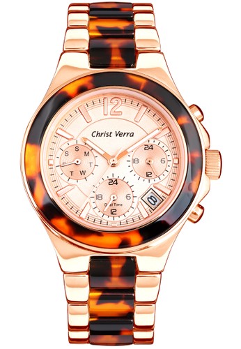 Christ Verra Multifunction Women's Watch CV 2077L-15 ROS/RG Rose Gold Multi Ceramic