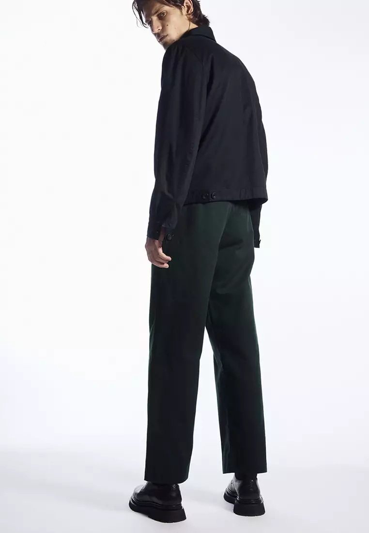 Straight Leg Twill Trousers