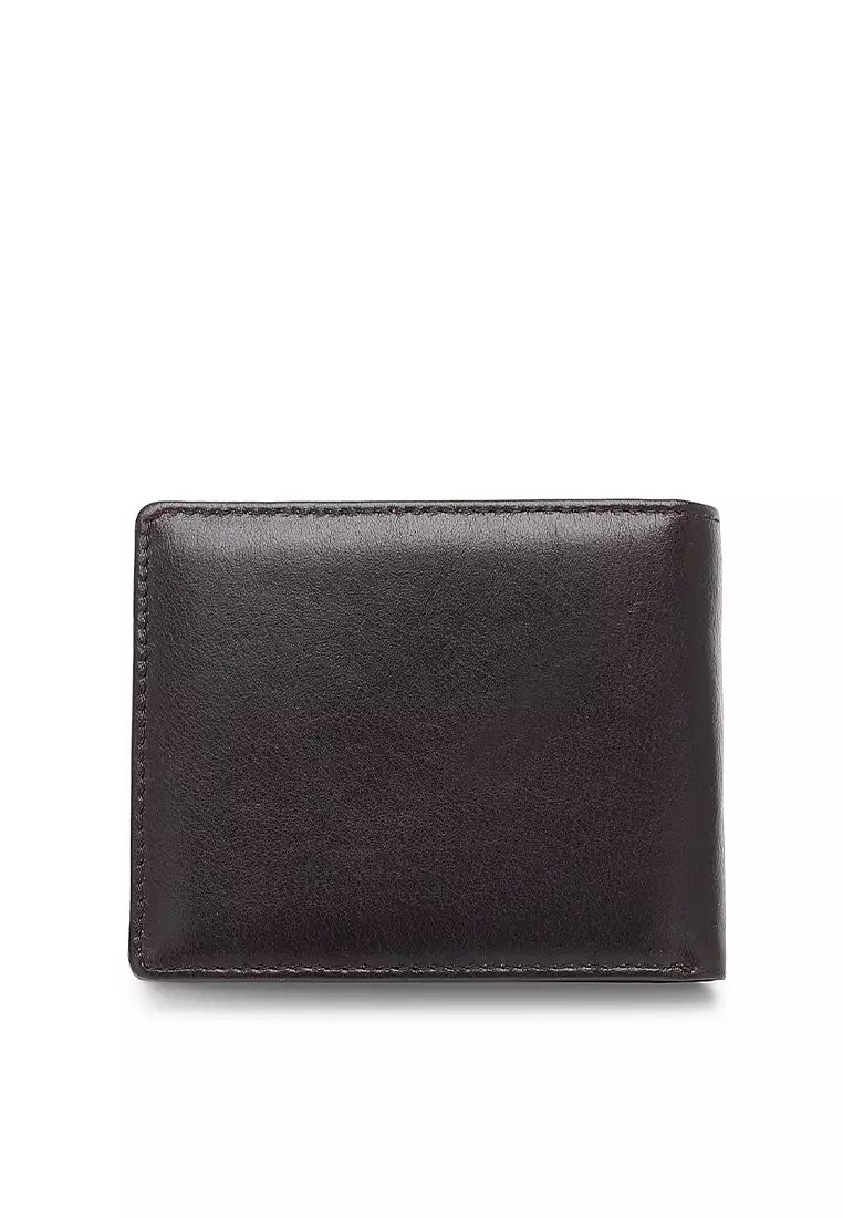 Genuine Leather RFID Short Wallet - Brown