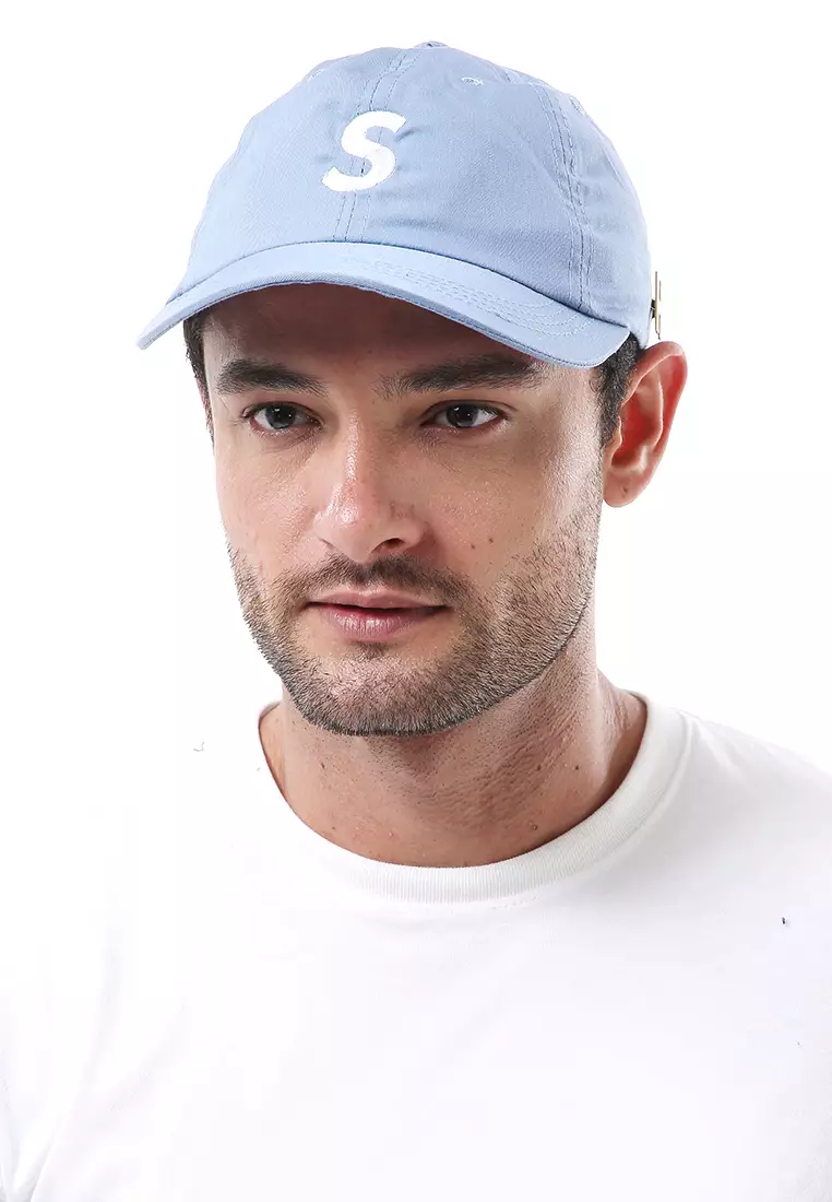 Gemp Topi Snapback Aksesoris Fashion Pria Wanita Bordir Huruf S Resizable Strap Material Drill ORIGINAL - Blue