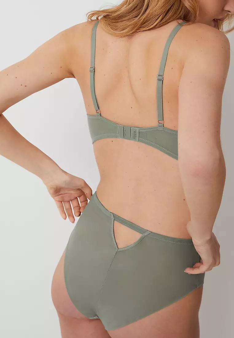 Zinnia Embroidery Wired Plunge Bra