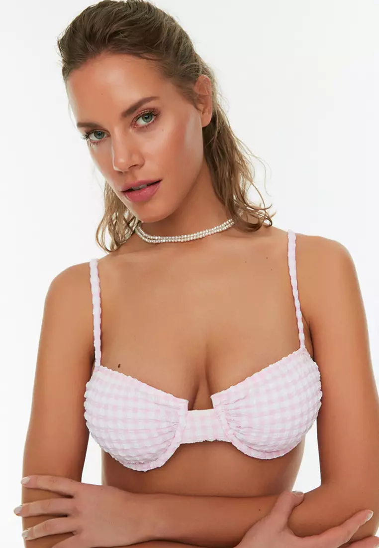 Buy Trendyol Ribbed Removable Strap Bra In Pink