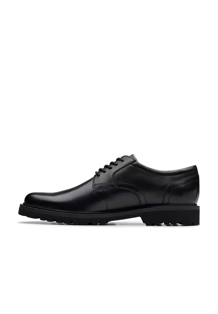 Mens Berwick Lace Derby Shoes - Black Leather