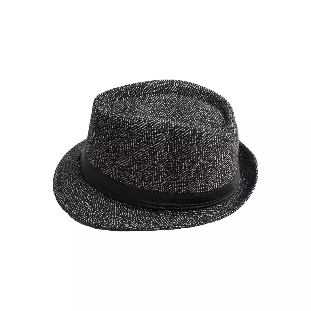 Topi Fedora Hat  FEDORA DUSTY LINEN BLACK
