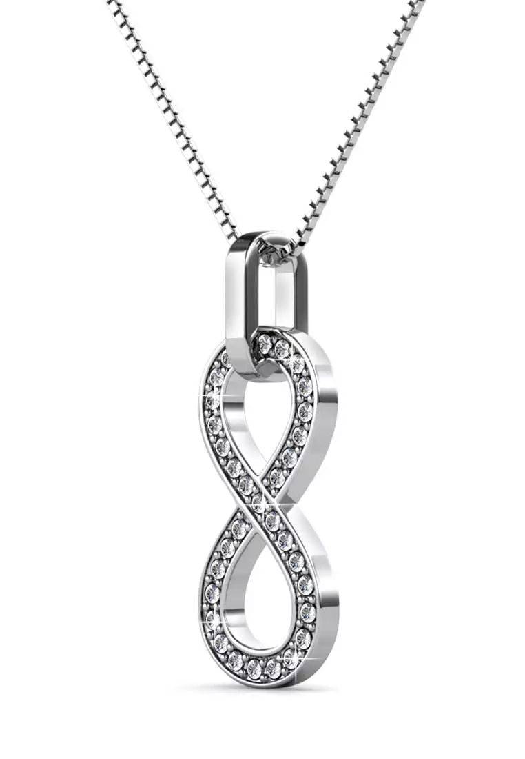 Infinity Eight Pendant WG - Kalung Crystal Swarovski by Her Jewellery
