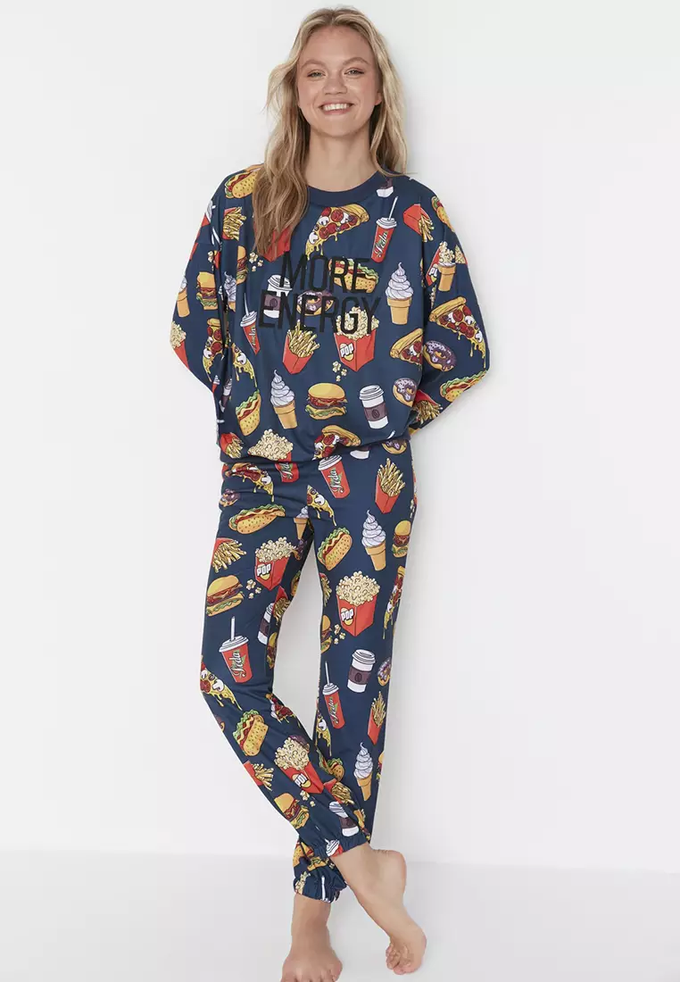Multicolored Knit Pajama Set