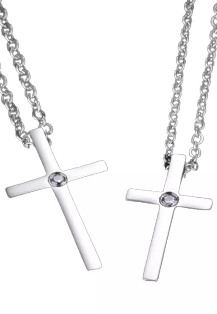 Couples cross sales necklace set