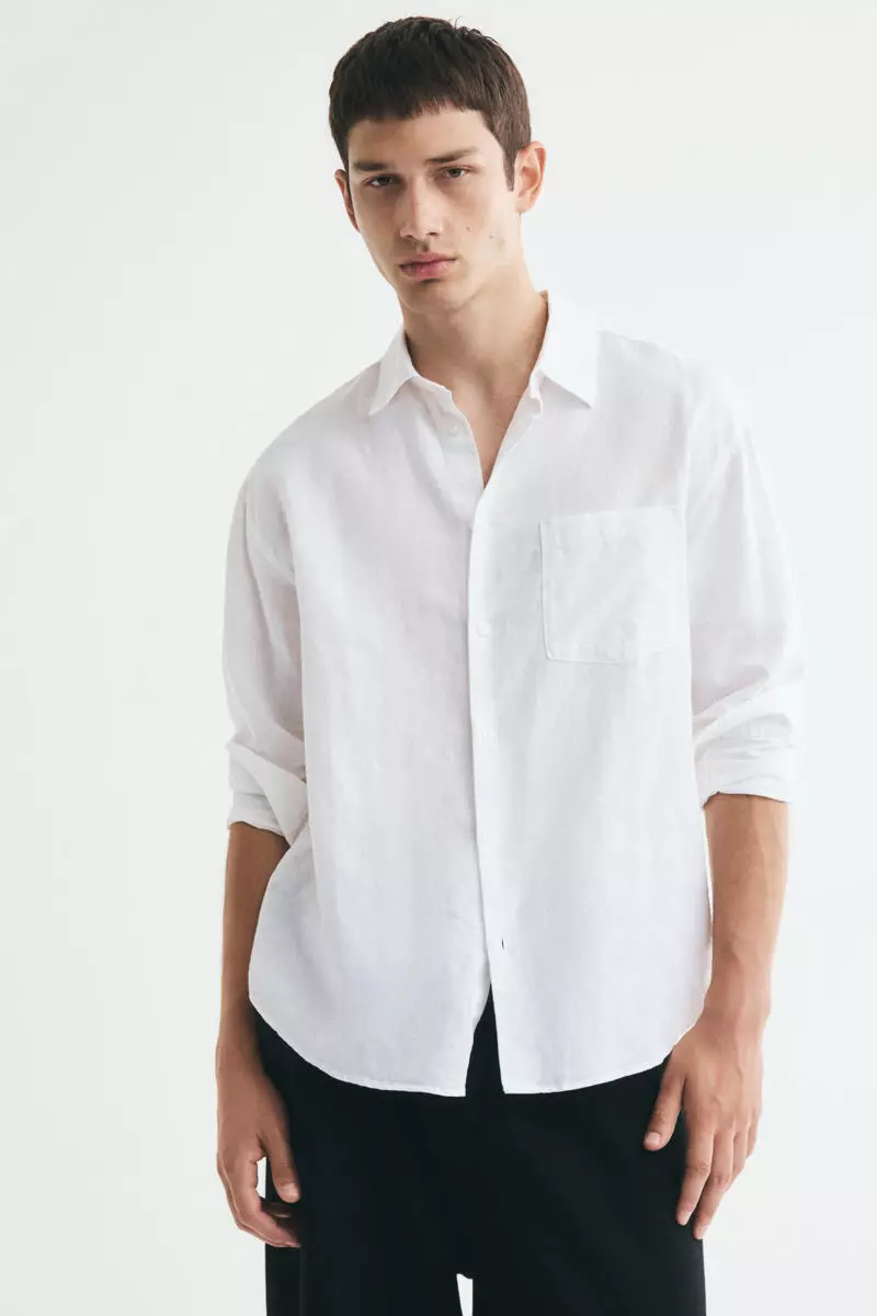 Relaxed Fit Linen-blend shirt