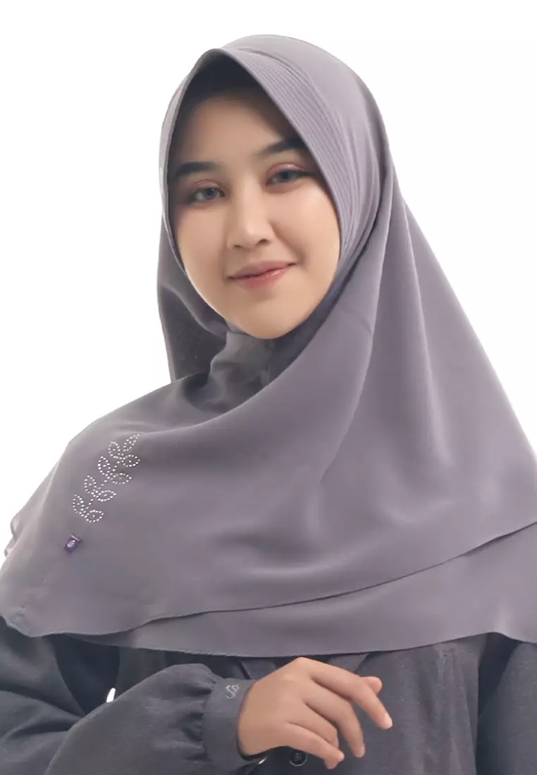 Rabbani - Kerudung Instan Dewasa Bugatti Exclusive Abu Tua XXL