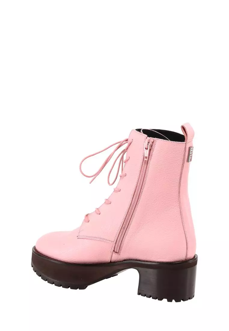 Leather ankle boots BY FAR Pink