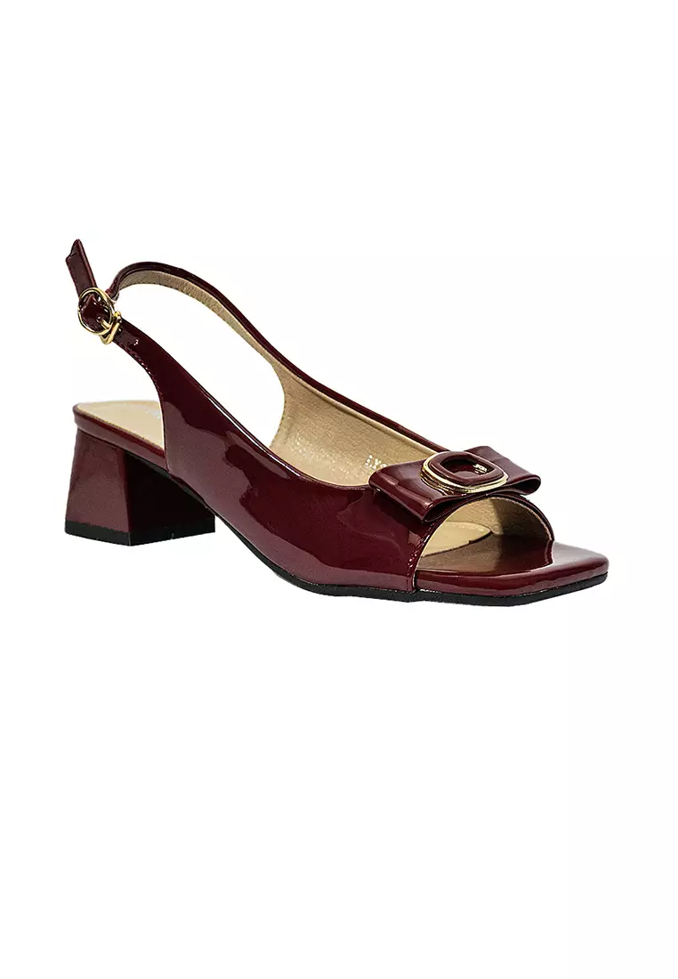 Women's Heeled Sandals LY 28145 Maroon C65