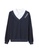 A-IN GIRLS white and navy Fake Two-Piece Letter Sweater 1A71DAAD91213FGS_4