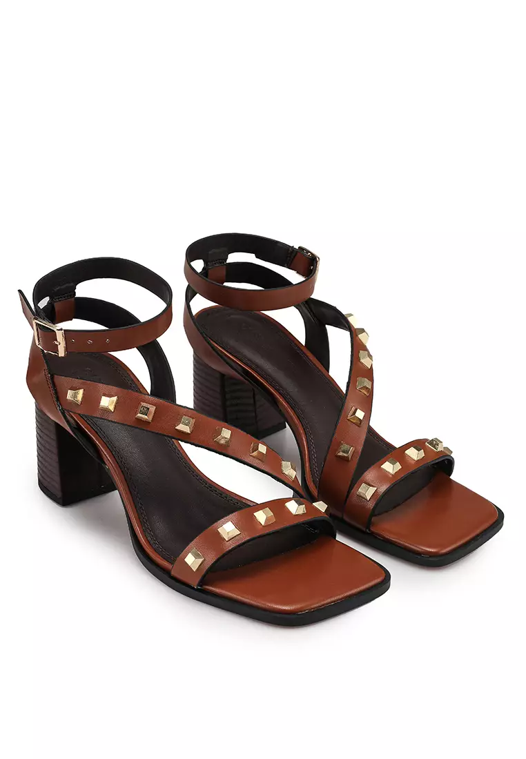 Studded mid shops heel sandal