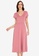 ZALORA WORK pink V Neck Ottoman Dress 49223AAE05C5F6GS_4