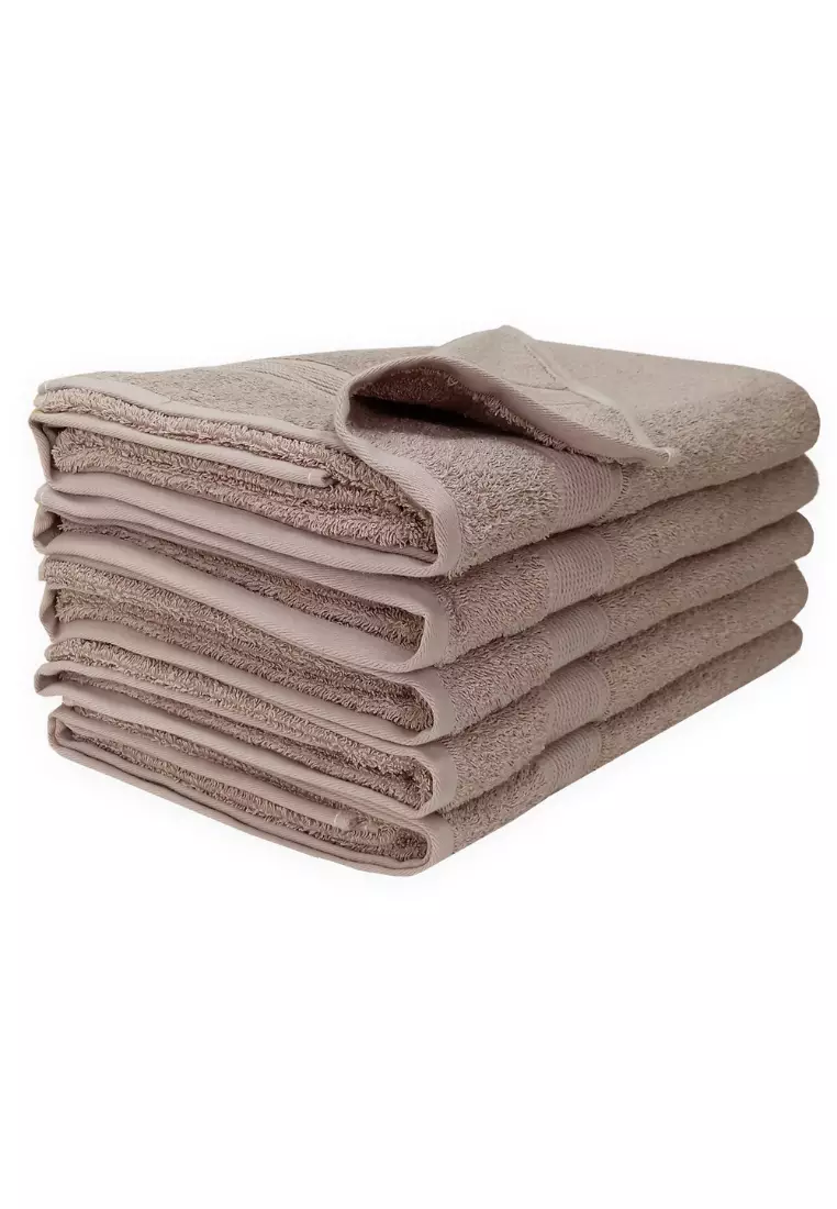 Epitex 100% Pure Cotton Bath Towel Bright Colour Towel - Gym Towel - Bathroom Towel - Yoga Towel - Soft (Brown) - 1 piece