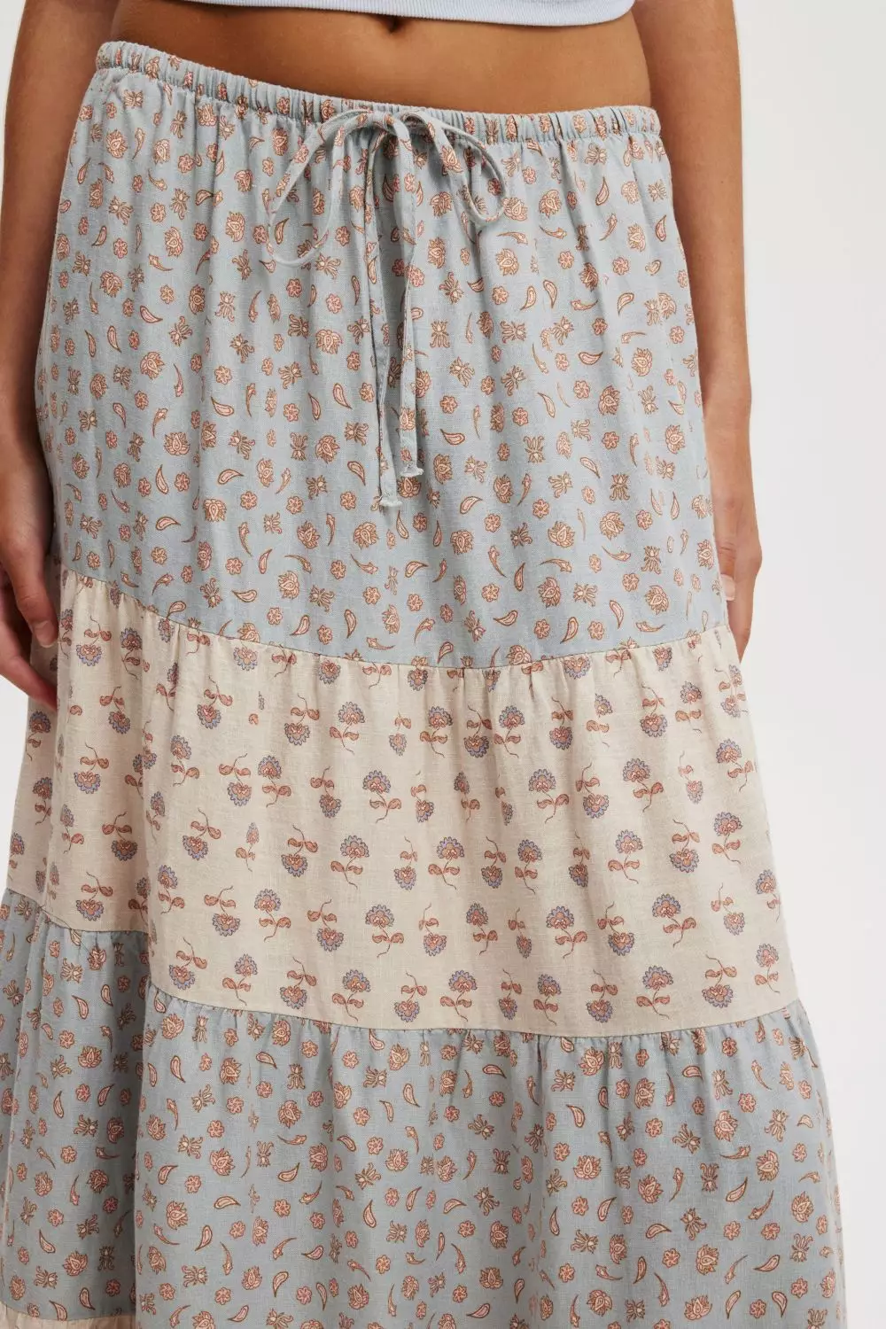 Cotton On - WOVEN SHORTS/SKIRTS - Haven Tiered Maxi Skirt - PATCHWORK PAISLEY
