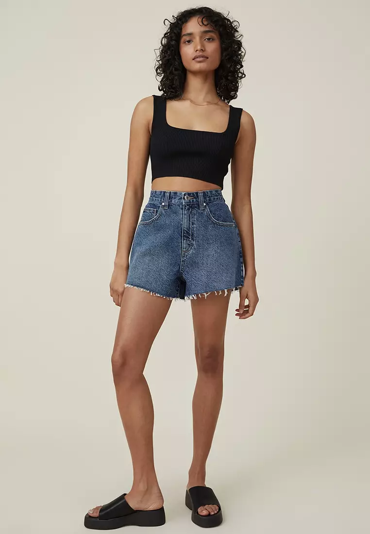 Topshop moto store mom shorts