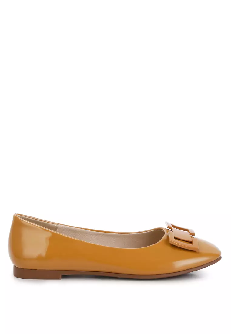 Discount on London Rag  shoes - SKU: Tan Embellished Flat Ballerinas