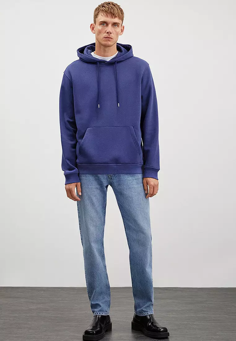 Jorge Soft Hooded Organic Cotton Kangaroo Pocket Regular Sweatshirt