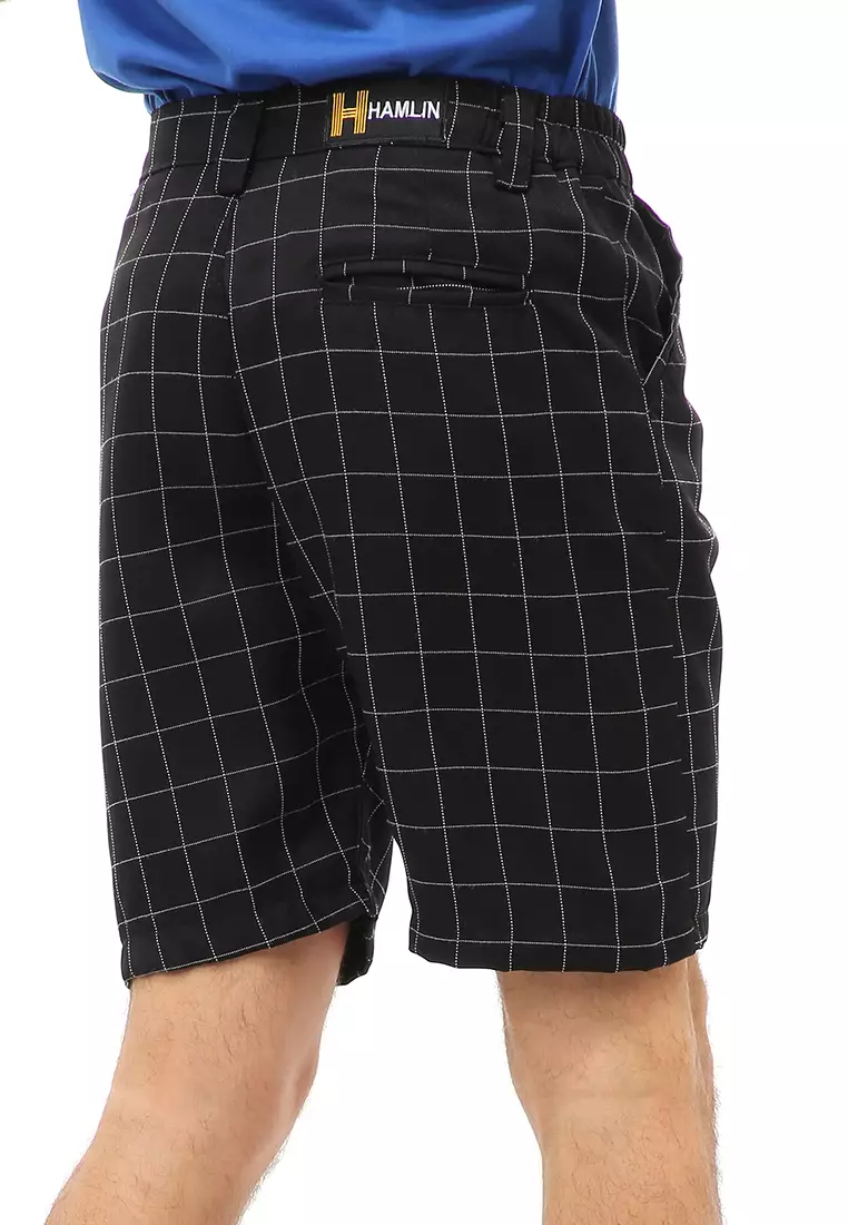 Rishham Short Pants Celana Pendek Pria Tartan Kotak Material Wool ORIGINAL