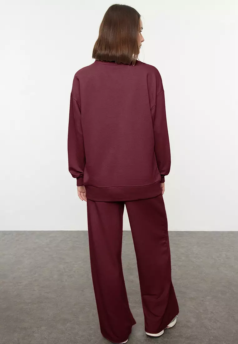 Crew Neck Sweatshirt & Wide Leg Pants Set