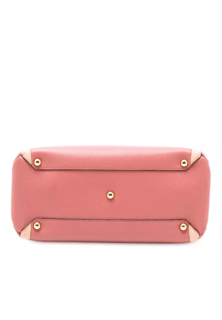 Pre-Loved Burberry Medium Bicolor Leather And House Check Banner Satchel