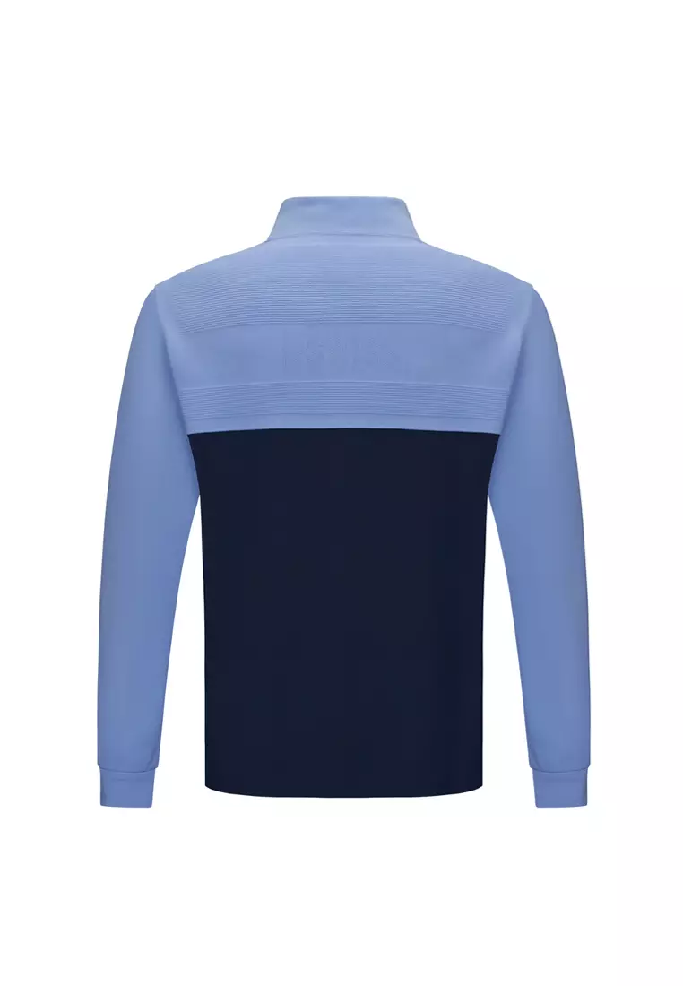 MEN'S LOGO COLOR BLOCK KNIT PATCHWORK JACKET