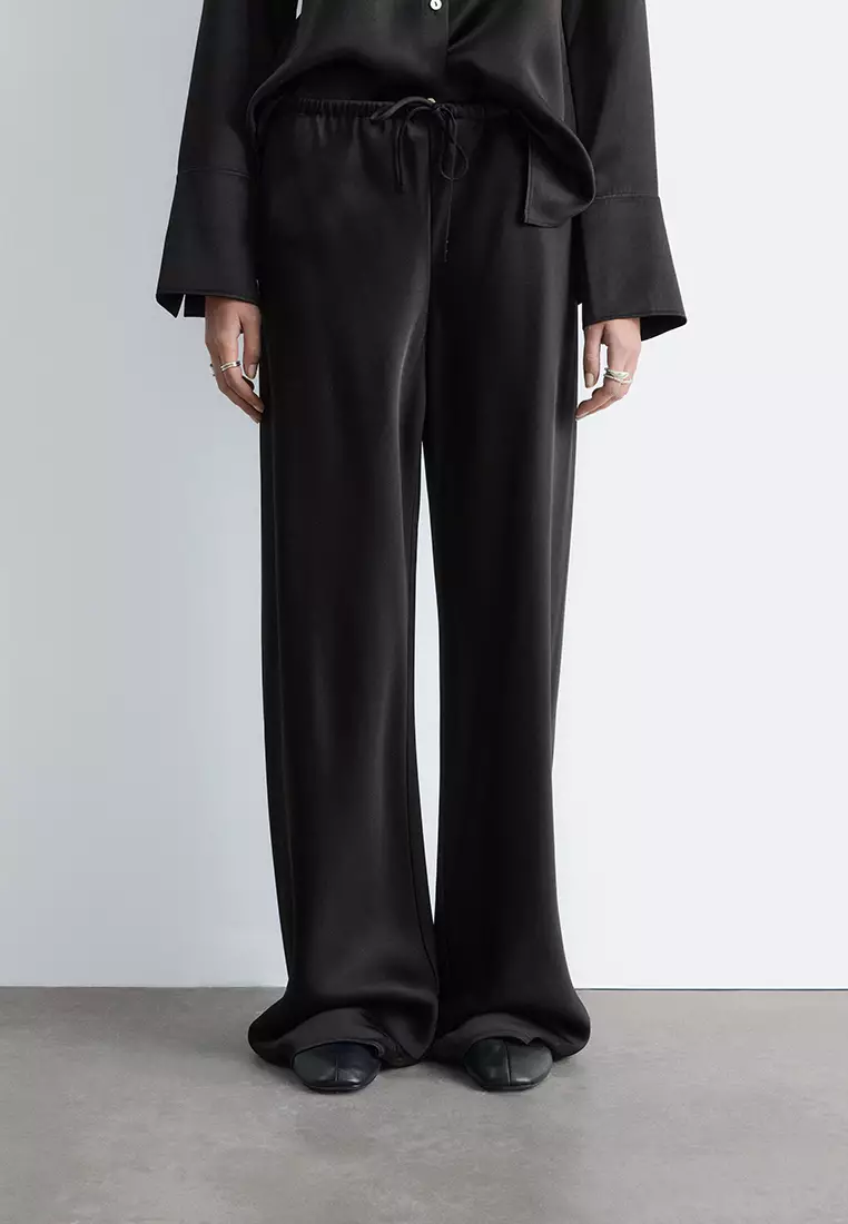 Drawstring Satin Trousers