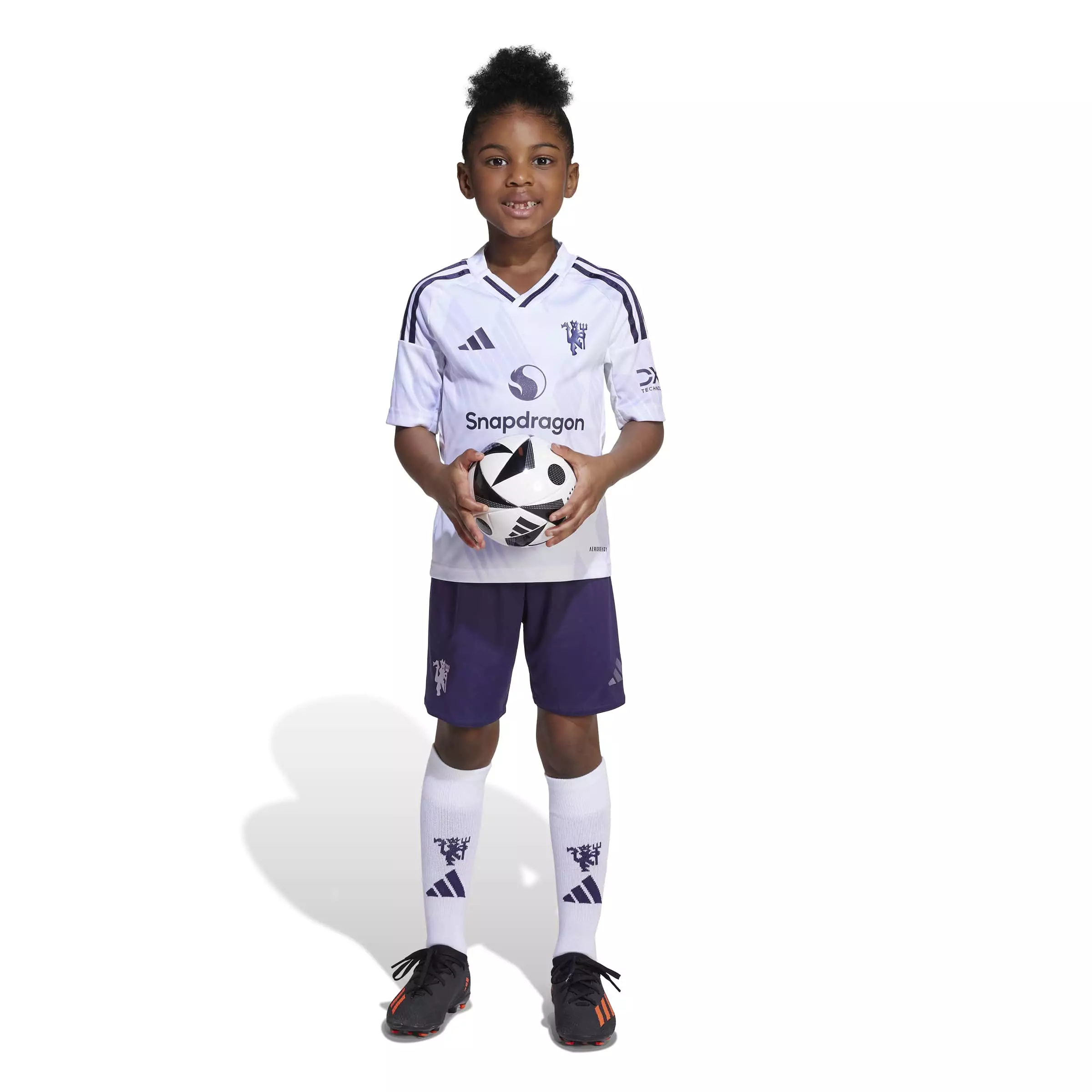 ADIDAS Manchester United 25/26 Away Mini Kit Kids KC5899 - Jersey Anak (Putih)
