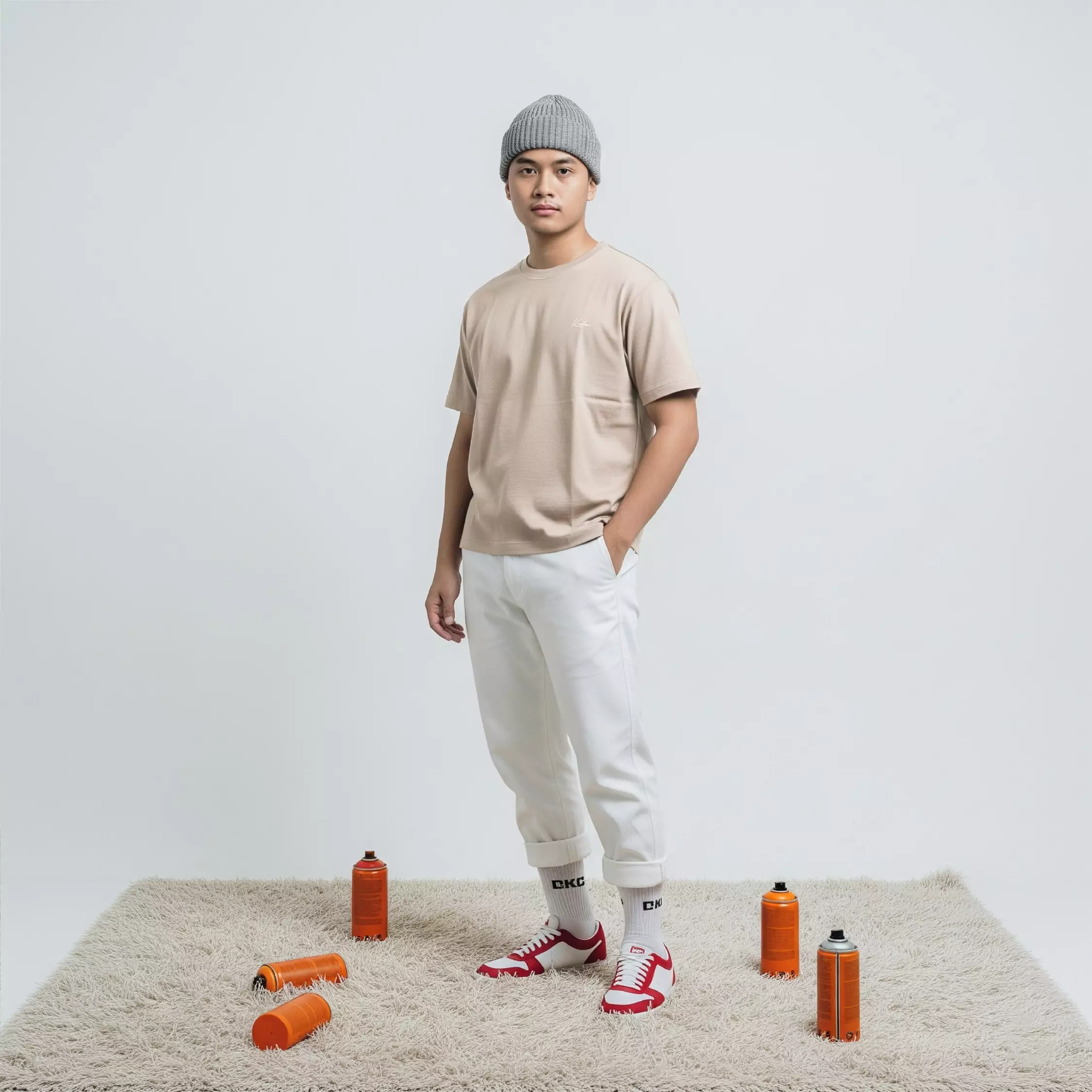 Kale Exo Light Brown / Atasan Kaos Pria / Baju Kaos Pria / Kaos Basic Pria / Kaos Boxy Fit / Kaos Korea