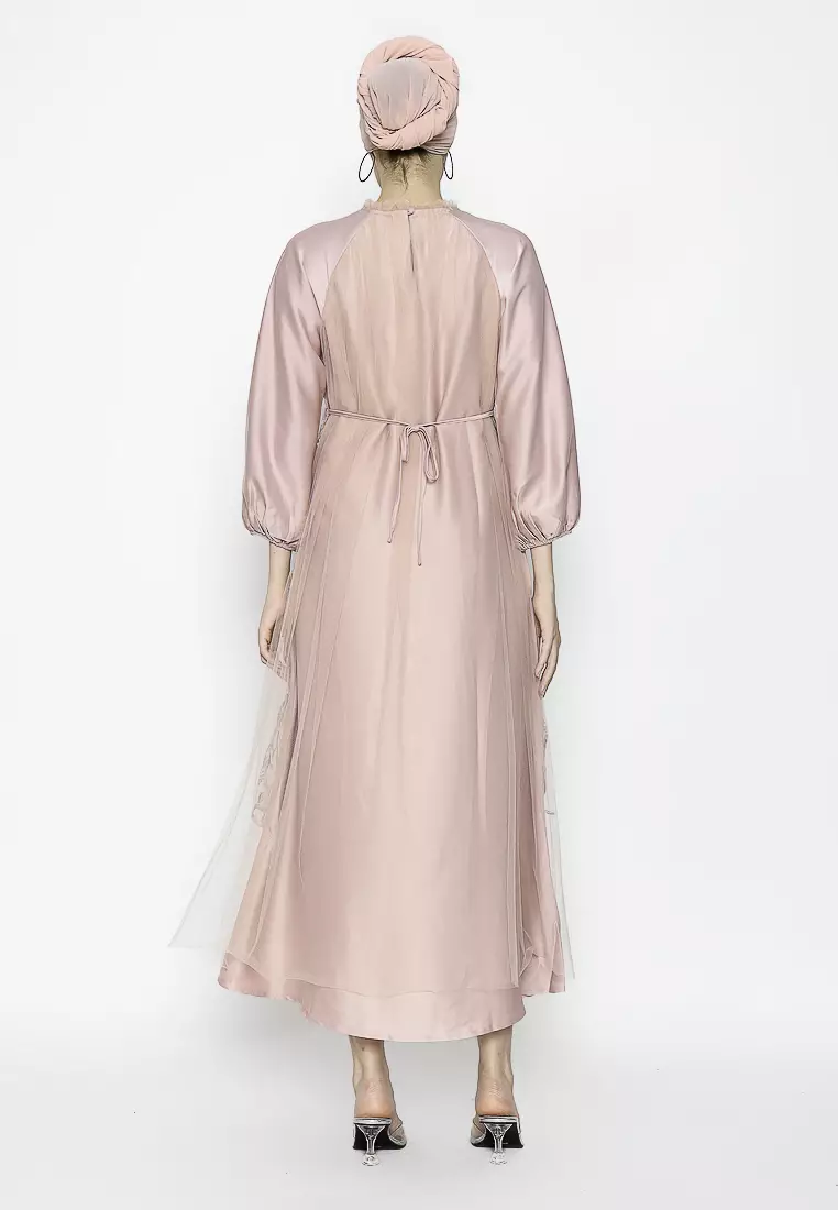 Urban Exchange Rose Gamis Pink - Long Dress Gamis Lebaran Pink Warna Pink