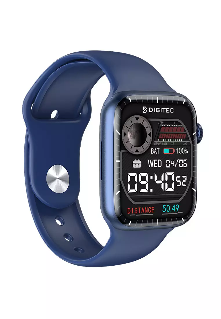 Digitec Jam Tangan Smartwatch - Blue Black - Rubber Strap - DG-SW-VISION-BL