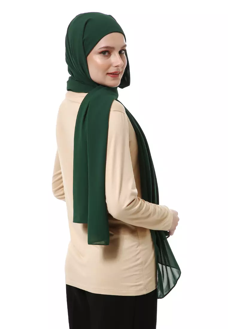 Zhalika Phasmina Motif Polos High Premium Quality - Emerald