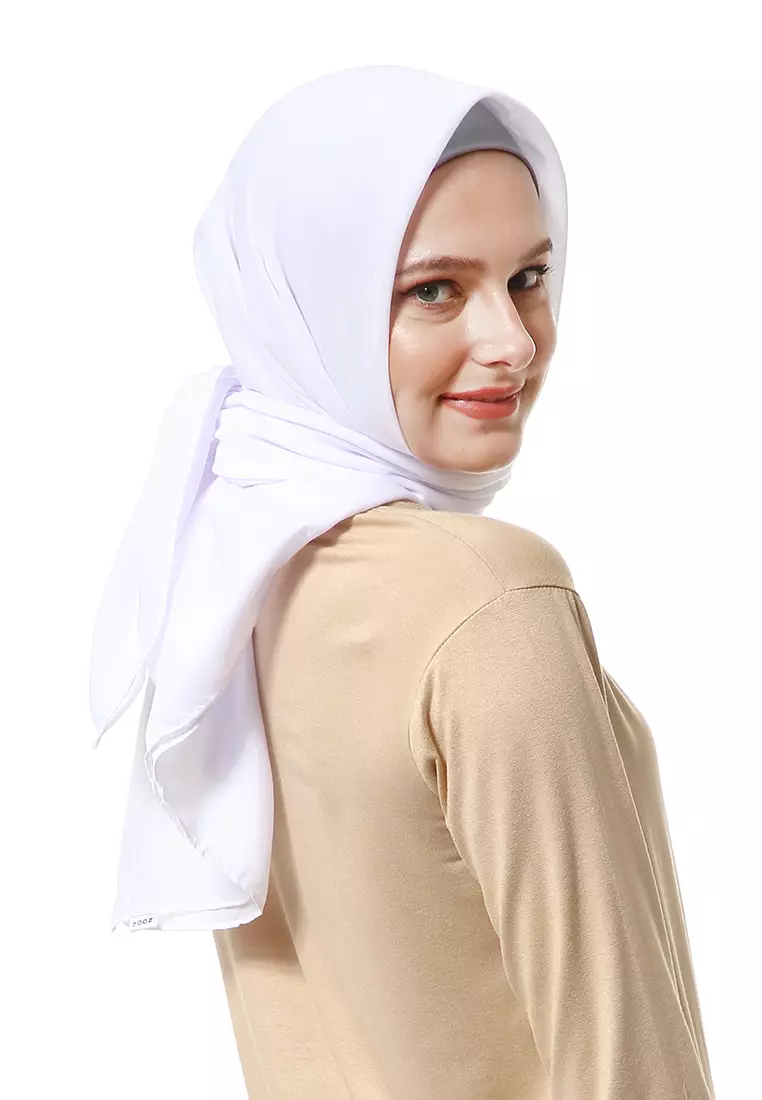 Vierra Jilbab Segiempat Paris Polos Premium Best Style - Putih