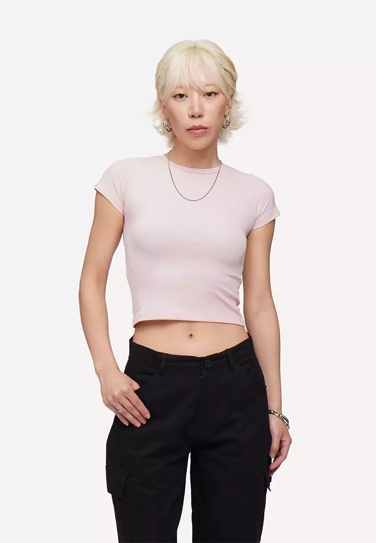 Capped Sleeve Slim T-Shirt