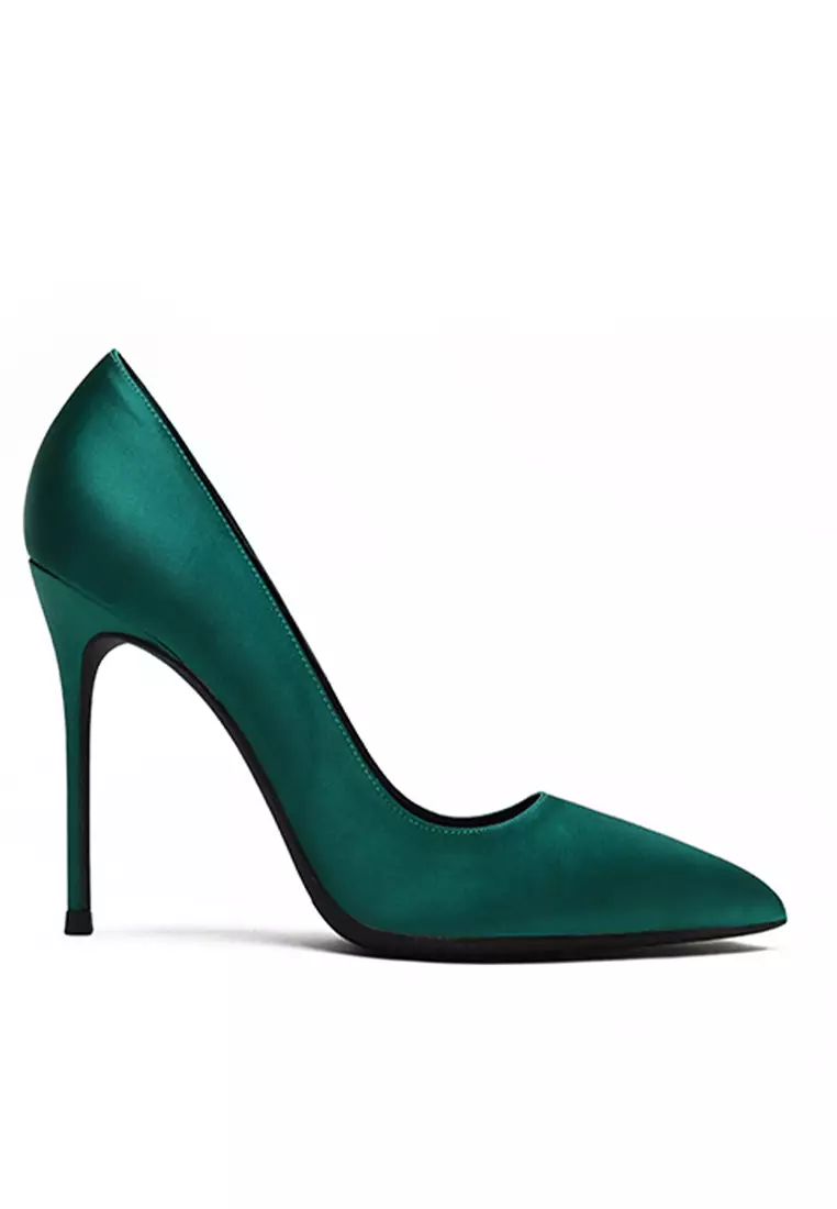 10CM Silk Fabrics Pointed High Heel Shoes HZL213