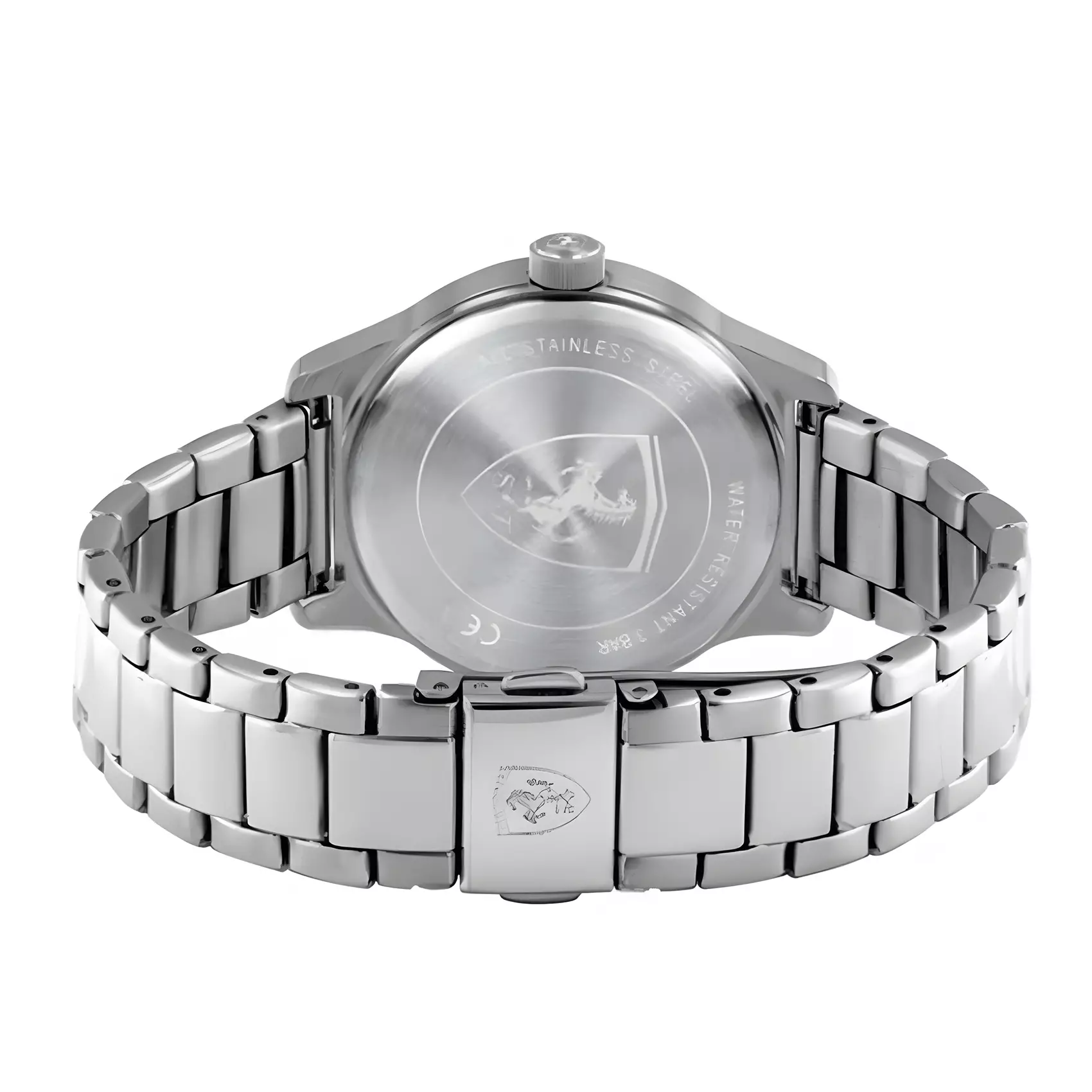 Ferrari - Jam Tangan Quartz Analog Anak Pria - Black Round Dial Kid's Watch - All Stainless Steel - 0810025