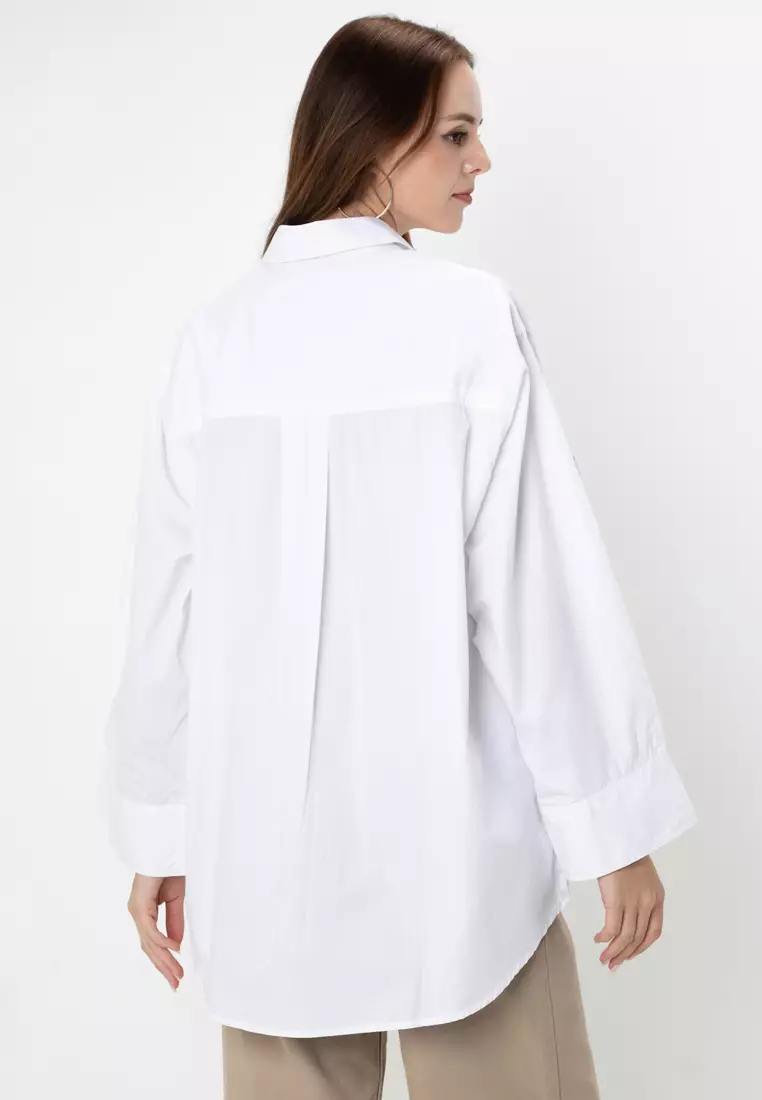 Oversized Shirt with Wide Cuff Detail