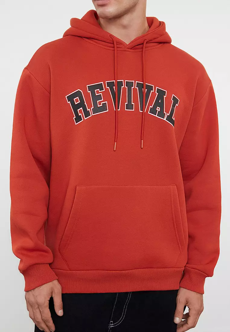 Tile Oversize/Wide Cut Hooded Fleece Inside/Warm Cotton Unisex Sweatshirt TMNAW22SW1462