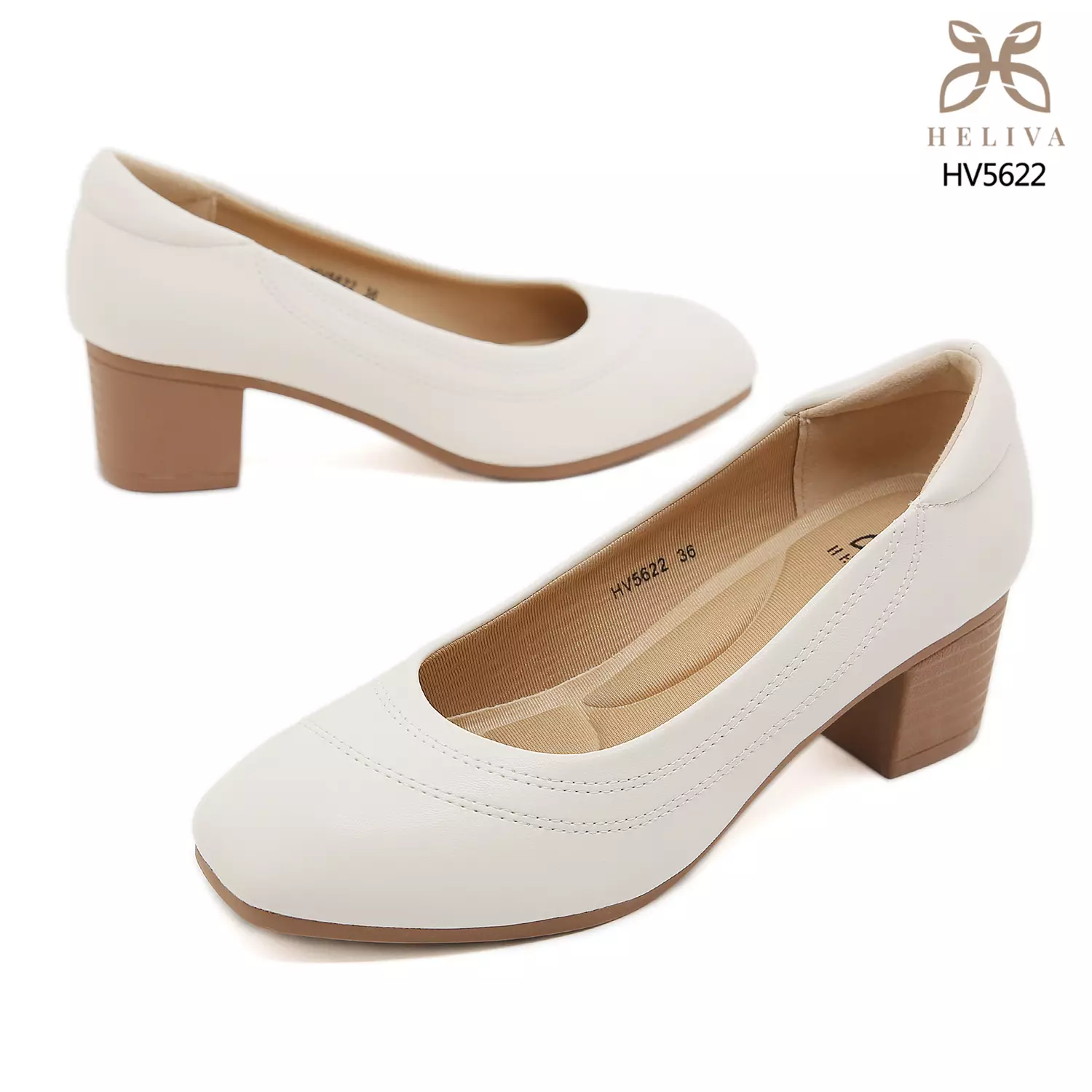 HELIVA SORINA – Elegant Round Toe Block Heels HV5622