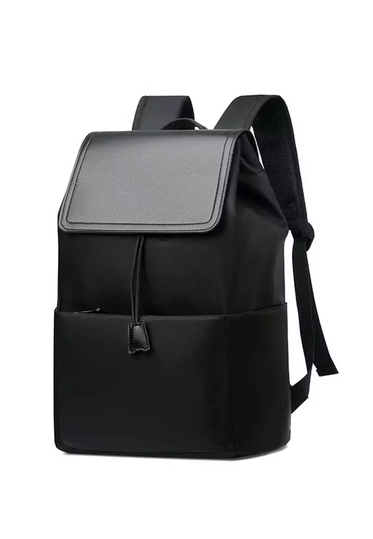 Buy Lara Men's Waterrepellent Nylon Flap Drawstring Zipper Backpack