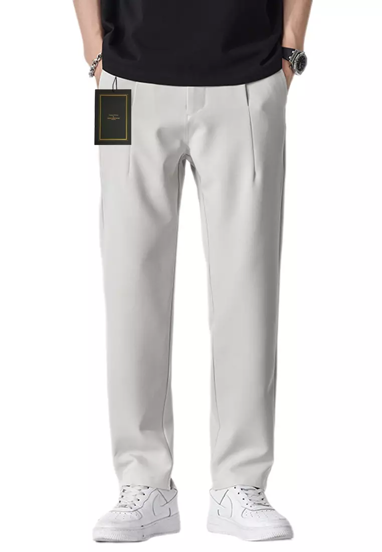 Elastic Waistline Straight Suit Pants AY-L9821