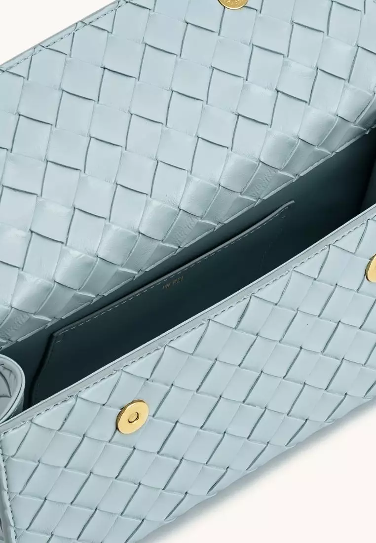 Keyla Weave Texture Top Handle Bag - Blue