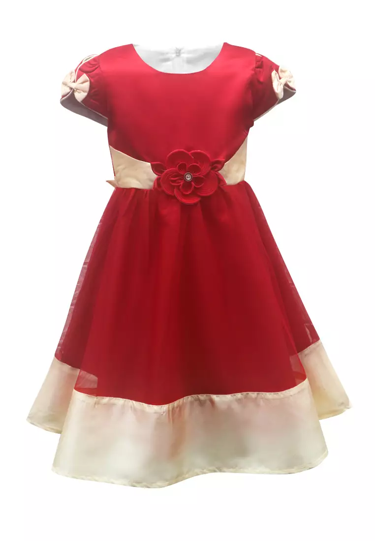 Two Mix Baju Anak Perempuan Bahan Satin - Dress Anak Perempuan Fashion Usia 1-12 Tahun 4251