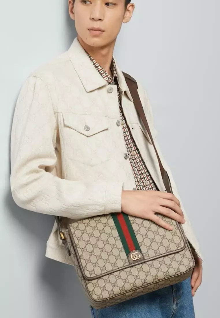 Gucci Gucci Ophidia Supreme Medium Messenger Bag Beige Ebony